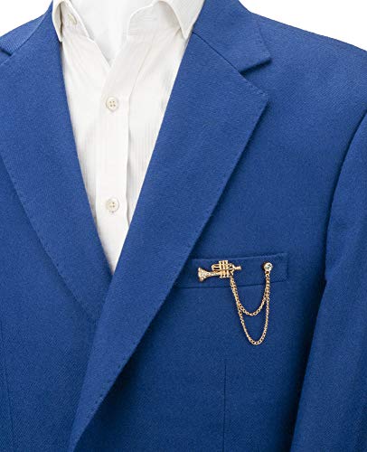 Trumpet with Hanging Chain Lapel Pin/Brooch